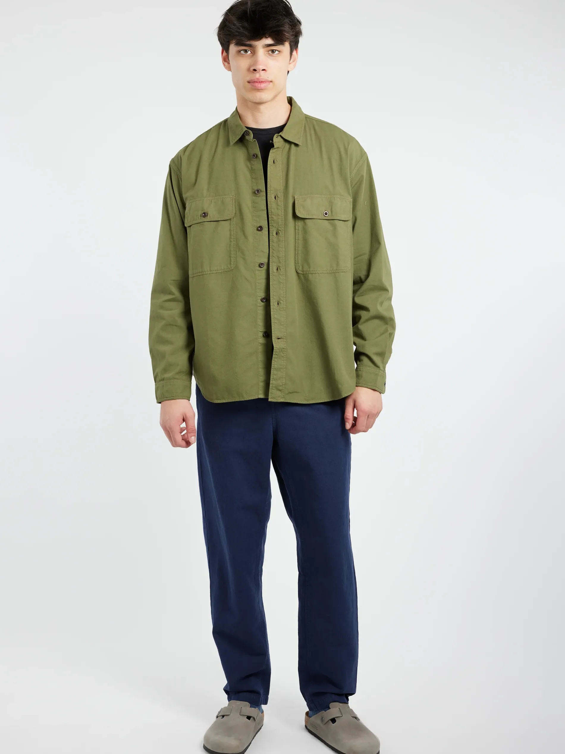 TOAST - Oxford Workwear Shirt in Washed Olive