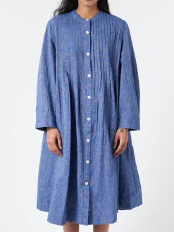 TOAST - Pintuck Chambray Dress in Chambray Blue