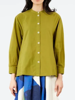 TOAST - Raised Stripe Shirt in Pea Shoot