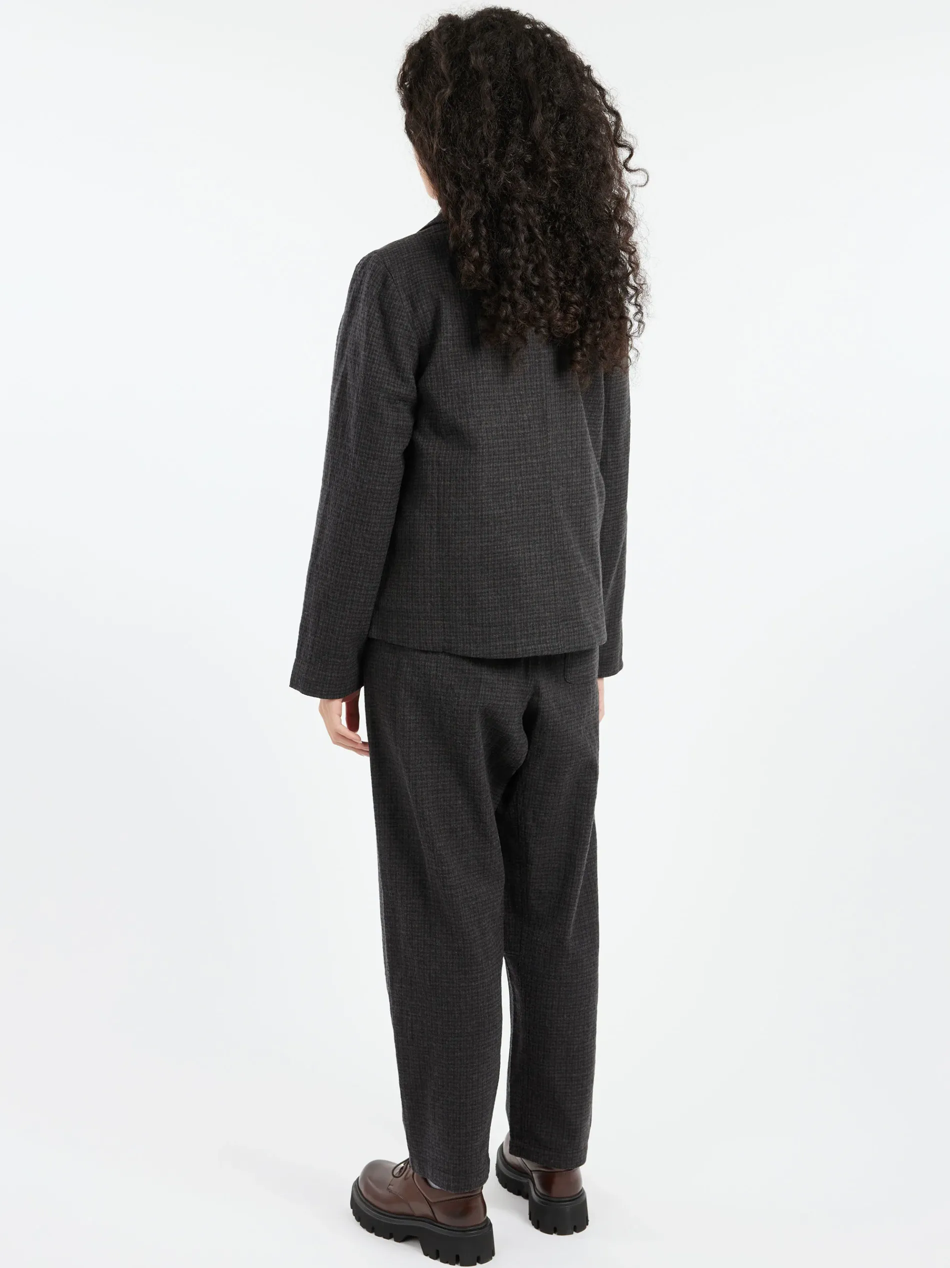 TOAST - Seersucker Check Jacket in Black Indigo