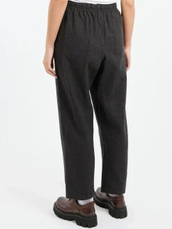 TOAST - Suki Seersucker Check Trousers in Carbon