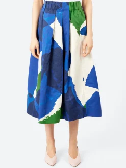 TOAST - Washi Print Skirt in Ecru, Blue and Green