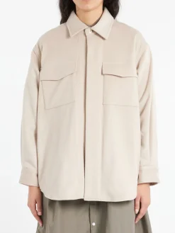 Toujours - Baggy Shirt Jacket in Off Gray