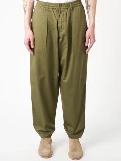 Universal Works - Pleated Track Pant in Light Olive