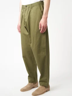 Universal Works - Pleated Track Pant in Light Olive