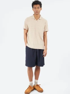 Universal Works - Pleated Track Shorts in Navy