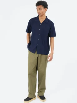 Universal Works - Road Shirt in Indigo Ori Linen Mix