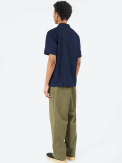 Universal Works - Road Shirt in Indigo Ori Linen Mix