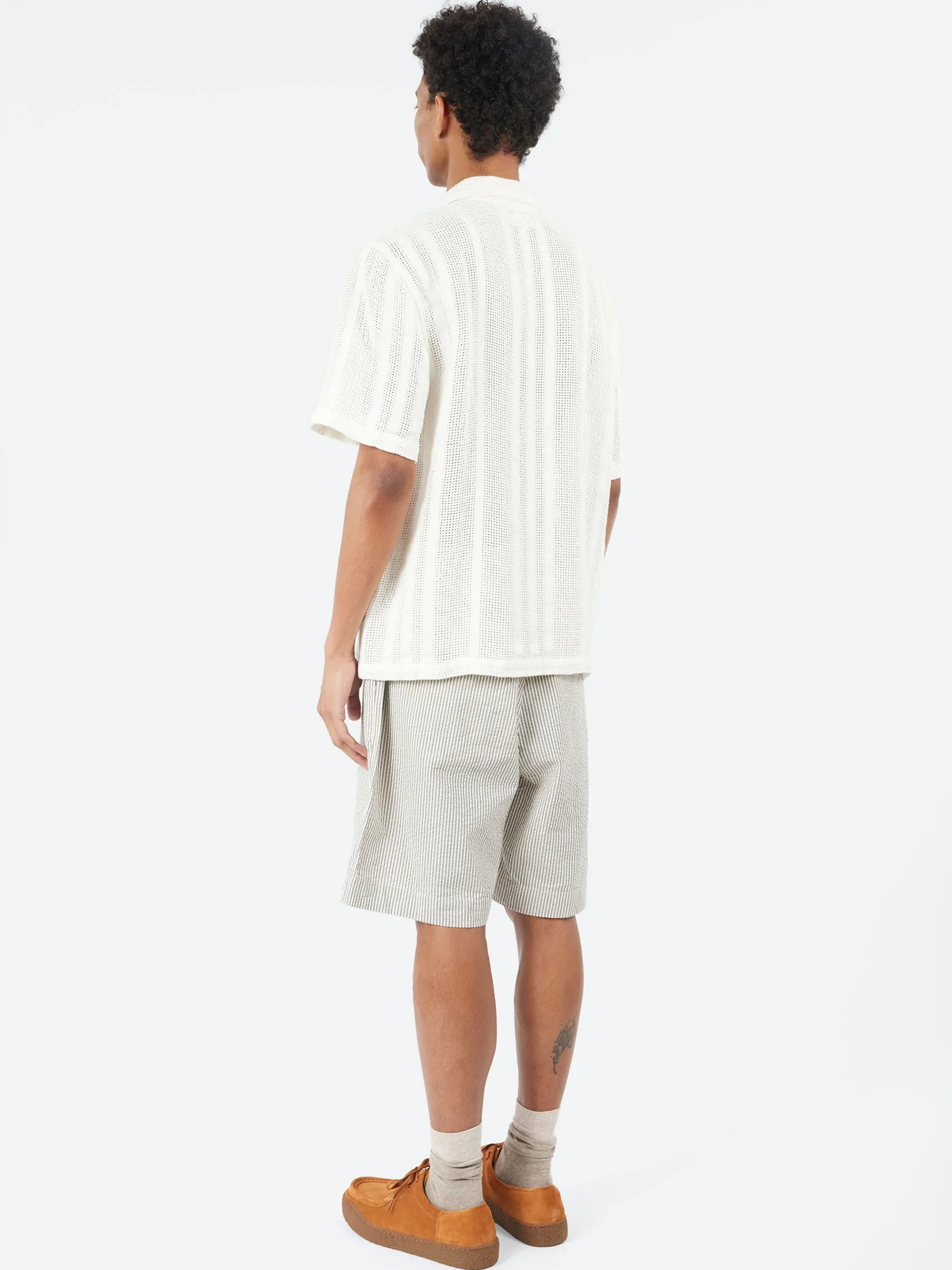 Universal Works - Road Shirt in Ecru Reef Cotton