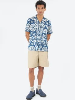 Universal Works - Road Shirt in Navy Island Print