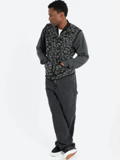 Universal Works - Zip Waistcoat in Black and Charcoal