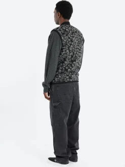 Universal Works - Zip Waistcoat in Black and Charcoal