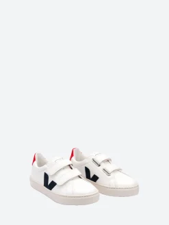 Veja - Esplar Junior ChromeFree Leather in White, Nautico and Pekin