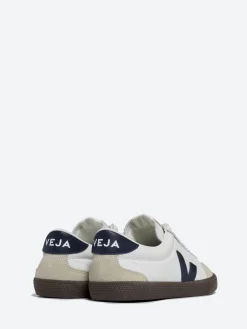 Veja - Volley Leather in White, Nautico and Bark