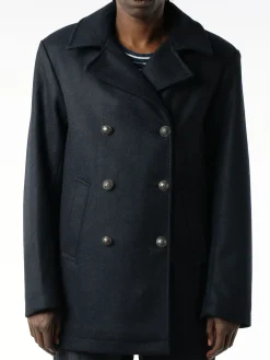 Vetra - French Pea Coat in Navy