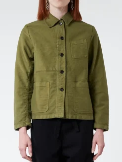 Vetra - Women's No. 4 Workwear Jacket in Olive Moleskin