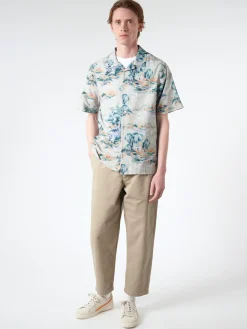 Wax London - Didcot Shirt in Blue Scenic