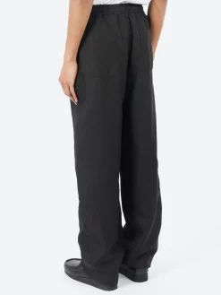 Wax London - Glencoe Trouser in Black Slub Weave