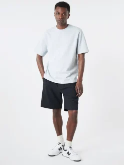 Wax London - Linton Pleat Short in Black Seersucker