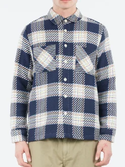 Wax London - Whiting Overshirt in Navy/Multi