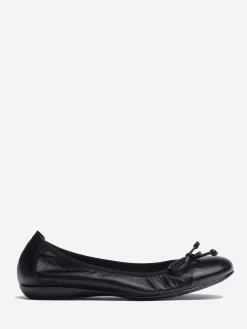 Wonders - Bow Ballet Flat in Black Sauvage