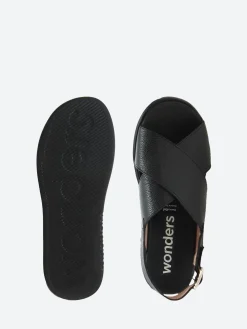 Wonders - C-6540 Sandals in Black Wild