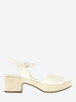 Wonders - D-8802 Leather Wedge Sandal in Off White