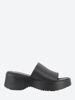 Wonders - D-9709 Platform Slide in Black Wild
