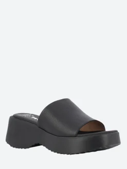 Wonders - D-9709 Platform Slide in Black Wild