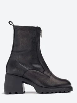 Wonders - Heel Front Zip Boots in Black Wild