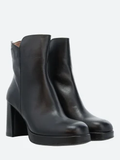 Wonders - Square Toe Platform Heel in Black Bora