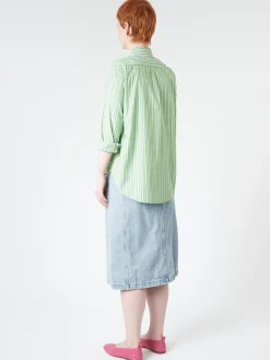 Xirena - Beau Shirt in Matcha Stripe