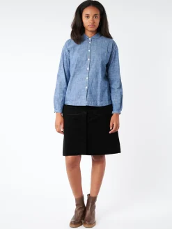 YMC - Earth Marianne LS Shirt in Indigo Light